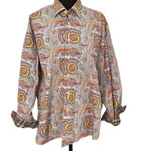 Alan Flusser Men’s L/S Paisley-Print Casual Shirt
